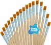 Pinselset mit 50 Pinseln - Flachpinsel mit Holzstiel - XXL Produktbild-Vorschau 1