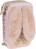 A fluffy pink pencil case with bunny ears and paw prints. Náhled obrázku produktu