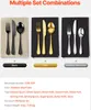 Three different color combinations of cutlery sets are displayed. Produktbild-Vorschau