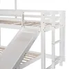 Close-up view of a white bunk bed with a slide and ladder. Náhled obrázku produktu