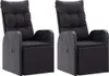 Two black wicker recliners with cushions are shown side-by-side against a white background. Náhľad obrázku produktu
