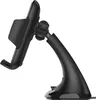 A black car phone holder with a suction cup base and adjustable arm, shown from the side against a white background. Produktbild-Vorschau