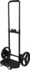 A black shopping trolley frame with wheels against a white background. Podgląd zdjęcia produktu