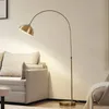 Łukowa lampa podłogowa Lindby Lennart, antyczny mosiądz, Podgląd zdjęcia produktu 2
