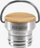 A close-up of a Klean Kanteen water bottle cap with a bamboo lid and a metal handle. Podgląd zdjęcia produktu