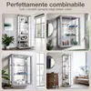 K-Möbel Vetrina in vetro in alluminio / argento (176x67x33 Anteprima dell’immagine prodotto 6