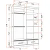 Schwebetürenschrank Kleiderschrank 150 cm Weiß/Weiß matt Produktbild-Vorschau 4