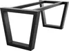 A black metal table base with a trapezoidal shape, shown from a slightly elevated side angle against a white background. Náhľad obrázku produktu