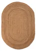 Handwebteppich - 160 x 230 cm - Braun - Jute - oval Produktbild-Vorschau 1
