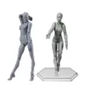 Verplaatsbare grijze poppensfiguur | PVC-articulatiepop met Productafbeelding-voorbeeld 1