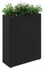 vidaXL Vysoký květináč, černý, 55 x 22 x 70 cm, poly-ratan Náhled obrázku produktu 2