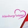 Autoaufkleber Nienburg Weser Herzschlag Pink ca. 19x10cm Produktbild-Vorschau 1