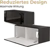 Schwarz TV Lowboard 90 cm Hängeschrank für Wohnwand Produktbild-Vorschau 5