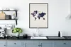 MuchoWow® Gerahmtes Poster Weltkarte - Galaxie - Weiß 60x80 Produktbild-Vorschau 3