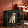 Hundekäfig Möbel, 119 cm Hundebox Möbel, 2 Türen, Schwarz | Produktbild-Vorschau 1