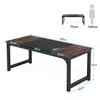 A diagram showing a desk with dimensions and a scale illustration of a person. Anteprima dell’immagine prodotto