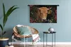 MuchoWow® Wandteppich Wandbehang Kuh - Blumen - Tiere - Produktbild-Vorschau 5