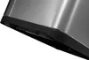 A close-up view of the bottom edge of a stainless steel trash can, showing the black plastic trim and some internal components. Produktbild-Vorschau