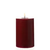 LED Stumpenkerze MIA - Echtwachs - realistische 3D Flamme - H: 15cm - D: 10cm - bordeauxrot Produktbild-Vorschau