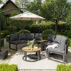 Flieks Gartenmöbel-Set 7-tlg., Gartenlounge-Set mit 4 Produktbild-Vorschau 2