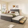 Polsterbett, 140x200cm, Doppelbett, Ehebett mit drei Produktbild-Vorschau 1
