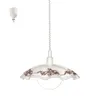 A white pendant light with a decorative glass shade. Náhled obrázku produktu