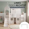 Homestyle4u Hochbett 90x200 Kinder Weiß mit Tunnel und Turm Produktbild-Vorschau 16