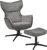 riess-ambiente Design Hocker VOGUE 45cm grau Samt drehbar Produktbild-Vorschau 4