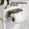 Toilettenpapierhalter mit Ablage Verchromt Stabiler Bad Produktbild-Vorschau 2