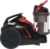 A black and red canister vacuum cleaner is shown from a side angle against a white background. Produktbild-Vorschau