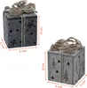 Two illuminated gift boxes with Christmas motifs, shown from different angles, with dimensions indicated. Náhľad obrázku produktu
