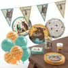 A collection of party supplies for a children's birthday party, featuring characters from 'The Gruffalo'. Produktbild-Vorschau