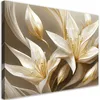 Leinwandbild Lilien in Gold 100x70 Feeby Gold bild für die Produktbild-Vorschau 1
