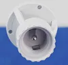 A close-up, low-angle view of a white ceiling light socket with a blue background. Produktbild-Vorschau