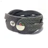 Edelschmiede925 graues Lederarmband mit Druckknopf Produktbild-Vorschau 3