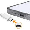 A USB-C cable is shown being plugged into a device, with an inset graphic highlighting the USB-C connector. Produktbild-Vorschau