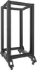 A black server rack on wheels, shown from a three-quarter front view. Produktbild-Vorschau
