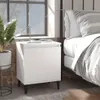 vidaXL Stolik nocny z metalowymi nogami biały 40x30x50 cm Podgląd zdjęcia produktu 1