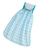 A hanging kitchen towel with a blue and white checkered pattern. Produktbild-Vorschau
