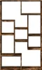 A wooden bookshelf with multiple compartments against a white background. Náhled obrázku produktu