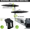BRAST Alu Sonnenschirm Ampelschirm   Ø300cm Grau + LEDs   Produktbild-Vorschau 5