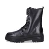 A black leather lace-up boot shown from the side against a white background. Produktbild-Vorschau
