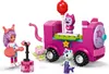 A toy playset featuring a pink party truck, several cat figures, and a girl figure with a guitar and microphone. Produktbild-Vorschau