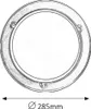 A technical drawing of a round ceiling light with a diameter measurement. Produktbild-Vorschau