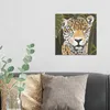 DEQORI Hybrid Leinwand Bild 30x30 cm 'Blick des Leoparden' Produktbild-Vorschau 3