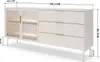 Sideboard LUMI 181 cm Kaschmir Riffelglas LED Gold 3 Produktbild-Vorschau 7