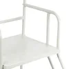 A close-up view of a white metal rolling ladder. Náhled obrázku produktu