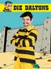 A person dressed as a Dalton brother from the Lucky Luke comics stands in front of a cartoon prison wall. Produktbild-Vorschau