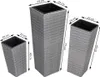 Set de 3 pots de fleurs polyrotin gris cache-pot pot Voir les images du produit 4