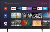 A television screen displaying a smart TV interface with various apps and movie posters. Produktbild-Vorschau
